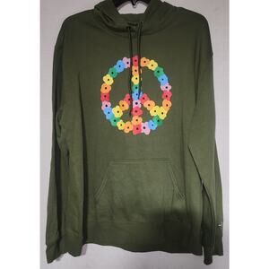 The phluid project peace sign green hoodie women's large